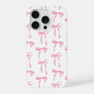 Pink Bow Phone Case – Chic Black & Blush Pattern iPhone 15 Proケース