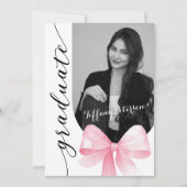 Pink Bow Photo 2026 Graduation Invitation 招待状 (正面)
