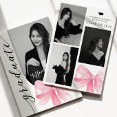 Pink Bow Photo 2026 Graduation Invitation 招待状