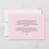 Pink Bow photo black background elegant graduation サンキューカード (裏面)