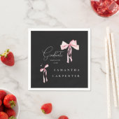 Pink Bow photo black background elegant graduation スタンダードカクテルナプキン (インサイチュ)