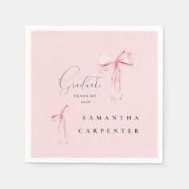 Pink Bow photo black background elegant graduation スタンダードカクテルナプキン