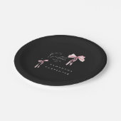 Pink Bow photo black background elegant graduation ペーパープレート (アングル)