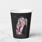 Pink Bow photo black background elegant graduation 紙コップ (裏面)