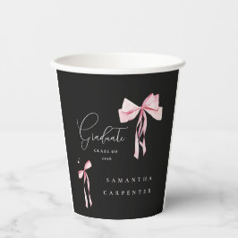 Pink Bow photo black background elegant graduation 紙コップ