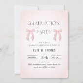 Pink Bow Photo Grad Party 招待状 (裏面)