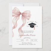 Pink Bow Photo Graduation 招待状 (裏面)