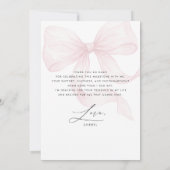 Pink Bow Photo Graduation Thank You Card サンキューカード (裏面)