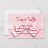 Pink Bow Polka Dots Diaper Raffle Enclosure Card サンキューカード (正面)