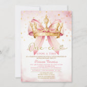 Pink Bow Princess ONE-CE Upon a time 1st birthday 招待状 (正面)