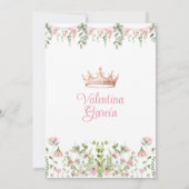 Pink Bow Princess Quinceañera Butterfly Garden 招待状 (裏面)