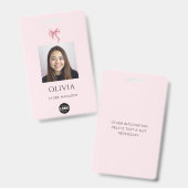 Pink Bow Professional Small Business Photo Logo バッジ (表裏)