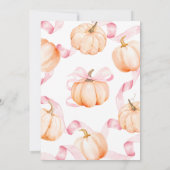 Pink Bow Pumpkin Baby Shower 招待状 (裏面)