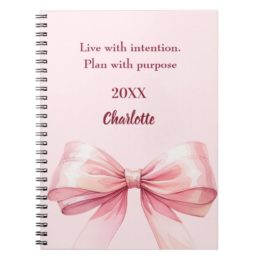 Pink bow quote ノートブック (正面)