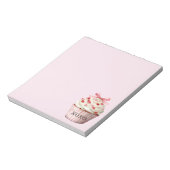 Pink Bow Red Hearts Cupcake   ノートパッド (回転)