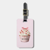 Pink Bow Red Hearts Cupcake   ラゲッジタグ (正面縦)