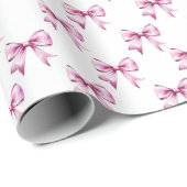 Pink Bow Ribbon Baby ラッピングペーパー (ロールコーナー)