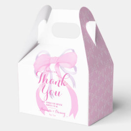 Pink Bow Ribbon Baby Girl Shower フェイバーボックス