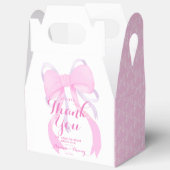Pink Bow Ribbon Baby Girl Shower フェイバーボックス (見開き)