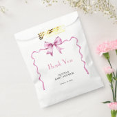 Pink Bow Ribbon Baby Shower フェイバーバッグ (封をした状態)