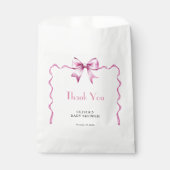 Pink Bow Ribbon Baby Shower フェイバーバッグ (正面)
