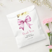 Pink Bow Ribbon Baby Shower フェイバーバッグ (封をした状態)