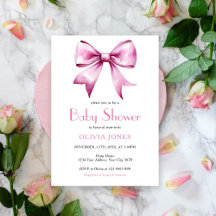 Pink Bow ribbon Baby Shower
