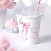 Pink Bow Ribbon Baby Shower 紙コップ