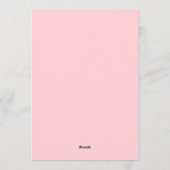 Pink bow ribbon cherry baby shower 招待状 (裏面)