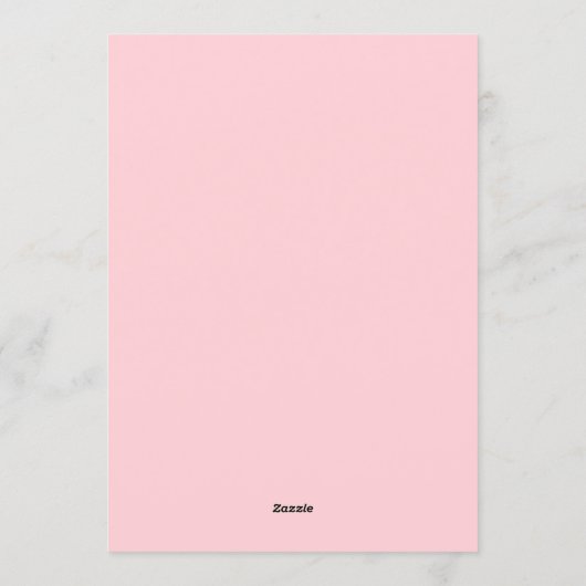 Pink bow ribbon cherry baby shower 招待状 (裏面)