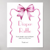 Pink Bow Ribbon Diaper Raffle  ポスター (正面)