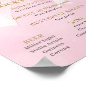 Pink Bow Ribbon Sweet 16 Signature Cocktails Menu ポスター (角)