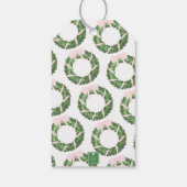 Pink Bow Sash Christmas Monogram Wreath Enclosure ギフトタグ (裏面)