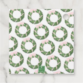 Pink Bow Sash Christmas Monogram Wreath Enclosure フェイバータグ (裏面)