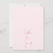 Pink Bow Script Baby Shower Invitation 招待状 (裏面)