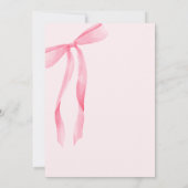 Pink Bow She is Tying the Knot Bridal Shower 招待状 (裏面)