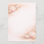 Pink Bow Shell Girl Baby Shower  招待状 (裏面)