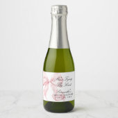 Pink Bow She's Tying the Knot Bridal Shower スパークリングワインラベル (正面)