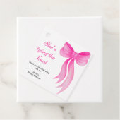 Pink Bow She's Tying the Knot Bridal Shower   フェイバータグ (インサイチュ)