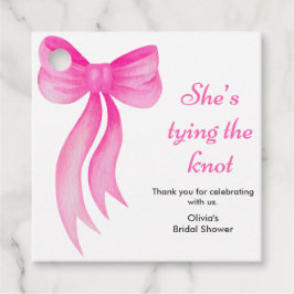 Pink Bow She's Tying the Knot Bridal Shower  フェイバータグ