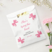Pink Bow She's Tying The Knot Bridal Shower フェイバーバッグ (封をした状態)