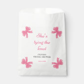 Pink Bow She's Tying The Knot Bridal Shower フェイバーバッグ (正面)