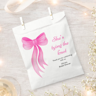 Pink Bow She's Tying the Knot Bridal Shower  フェイバーバッグ