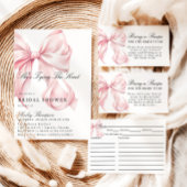 Pink Bow She's Tying The Knot Bridal Shower 招待状