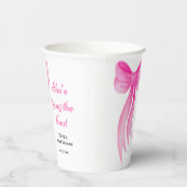 Pink Bow She's Tying the Knot Bridal Shower  紙コップ (右)