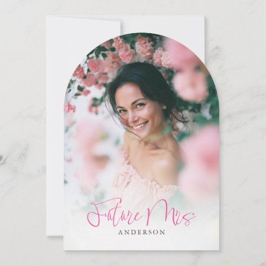 Pink Bow She's Tying the Knot Bridal Shower Photo 招待状 (裏面)