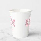 Pink Bow She's Tying the Knot Chic Bridal Shower 紙コップ (左)