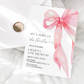 Pink Bow She's Tying Up Her Twenties 30th Birthday 招待状