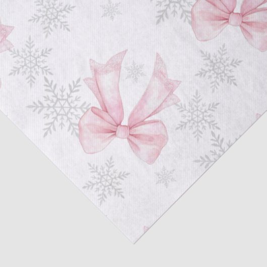 Pink Bow Silver Snowflake Winter Theme 薄葉紙 (詳細)