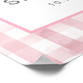 Pink Bow Soda Bottle Baby Shower Welcome Sign ポスター (角)